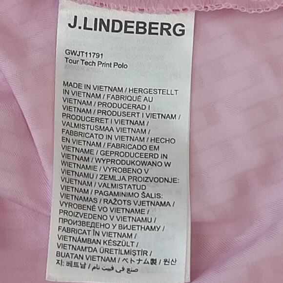 J. Lindberg Women's Tour Tech Print Polo TXJersey customized pink Sz Med Golf - Picture 9 of 13